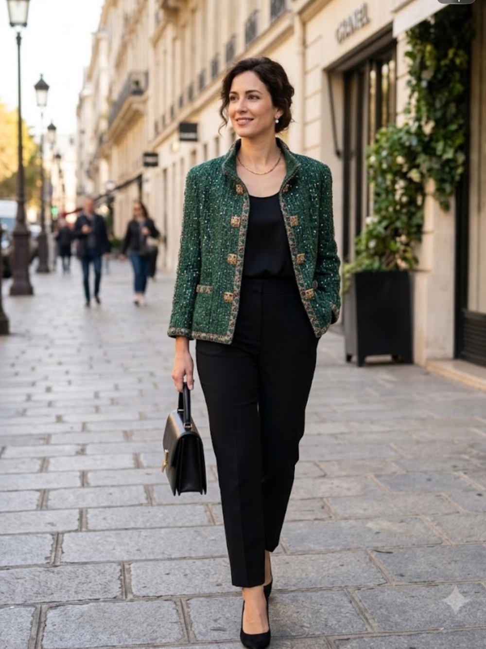 CHANEL VINTAGE PARIS BYZANCE GREEN GOLD JACKET GRIPOIX BUTTONS. FR 48 - Picture 2 of 16
